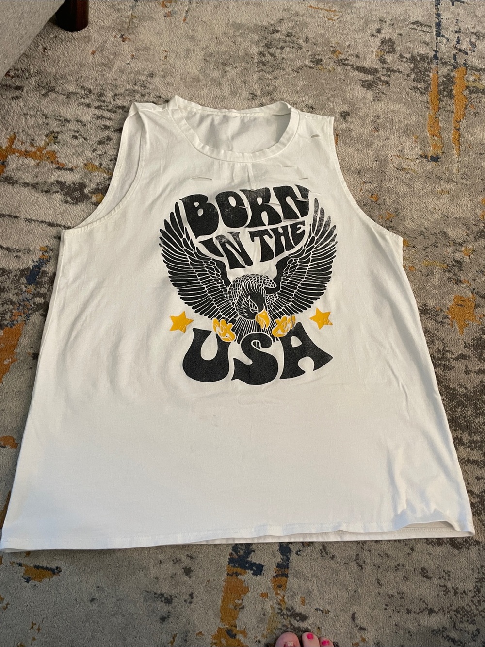 Born in the USA distressed tank